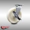 Service Caster 8 Inch Stainless Steel Nylon Swivel Caster with Roller Bearing and Brake SCC SCC-SS30S820-NYR-TLB - alternate 3